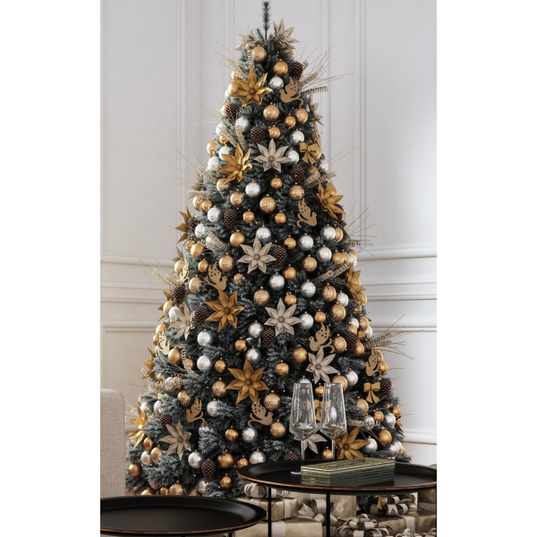 gold and silver ornaments on christmas tree